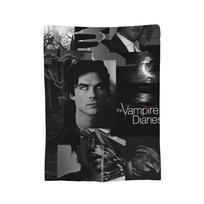 The Vampire Diaries Damon Salvatore Blankets Flannel Summer Super Soft Throw Blanket for Home Bedroom Plush Thin Quilt Size: 75*100cm, Weight: 230 GSM