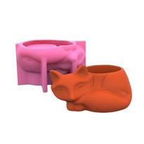 Little Fox Concrete Silicone Pot Mold Succulent Flowerpot Clay Cement Plaster Molds DIY Home Garden Flower Pots Mould 1