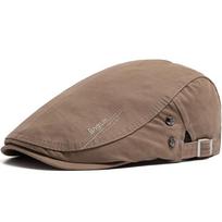 Fashion Men's Beret Button Embroidery Cotton Vintage Berets Outdoor Women Flat Visor Hat Casual Retro Newsboy Cap For Men chaki
