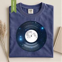 Space Moon Vinyl Shirt, Funkalicious Astronaut Tee, Comfort Colors® Music Record T-Shirt L