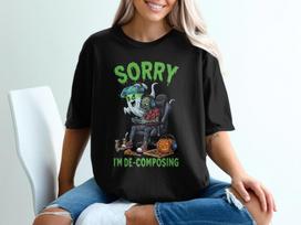 Sorry Im De-Composing Gamer T-Shirt, Video Game Lover, Cozy Gaming Shirt, Zombie Gamer Gift, Gen Z Millenial, Comfort Colors T-Shirt L