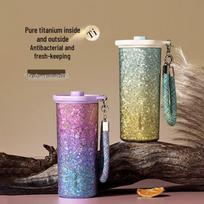 Xinke Pure Titanium Octagonal Straw Cup 520ml