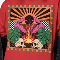Psychedelic Skull Shirt | Trippy Graphic Tee | Rave Festival Apparel | Tropical Monstera Skull Design | Grunge Streetwear Shirt S