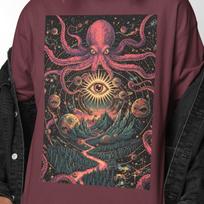 Cosmic Octopus Trippy Shirt | Galaxy Octopus Graphic Tee | Surreal Planets Tshirt | Psychedelic Space Creature Art | Weird Universe Top 2XL