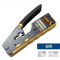 RJ45 Crimp Tool Pass Through Ethernet Crimping Tool Wire Tool for Cat6 Cat5 Cat5e RJ45 Connectors Ethernet All-in-one Wire Tool juoda