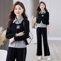 JOHLIN DREAM Women's Casual Long Sleeve & Flared Pants Set M juoda