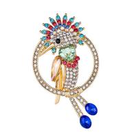 Weiman Shining Bird Parrot Brooches Luxury Women Fashion Rhinestone Crystal Gold Plated Alloy Customize Designer Brooch Pins XD825169 auksas