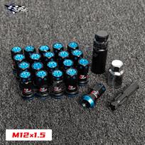 Racing Wheel Lug Nuts Racing Composite Lock Lug Nuts with Security Key M12x1.5/1.25 D 1.5 Blue