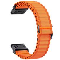 QuickFit 26mm 22mm Two Tone Nylon Strap For Garmin Fenix E 8 7X 7 6 6X/Epix Pro Gen 2 51mm 47mm/Tactix Watch Band Accessories Quick fit 22mm oranžinė