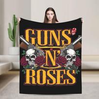 Guns N Roses Band Blanket Decorative Flannel Throw Blanket For Couch Bed Soft Warm Custom Quality Bedspread Gift Size: 75*100cm, Weight: 230 GSM