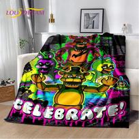 3D Horror Game F-FNAF Freddy cartoon Soft Flannel Blanket for Bed Bedroom Sofa Picnic,Throw Blanket for Outdoor Leisure Nap Gift Size: 75*100cm, Weight: 230 GSM