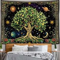 Life Tree Tapestry Retro Bohemian Mandala Tapestry Suitable For Bedroom Decoration With a Retro Style 100X70CM
