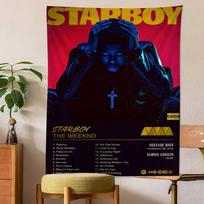 Hip Hop Music Hot Album Star The Weeknd Starboy Anime Tapestry Hippie Flower Wall Carpets Dorm Decor Cheap Hippie Wall Hanging 100X70CM