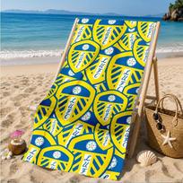 Leeds United Crest Pattern Beach Towel, Quick-drying, Easy to Care for, Suitable for Both Fitness and Beach Vacations,Sports Essential 70cmx140cm(27x55inch)