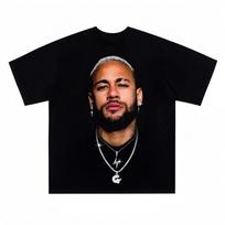 Neymar Football Sports Pure Cotton Short Sleeve T-Shirt, Trendy Unisex 3D Print Athletic Top Neymar Fans T-shirt 4XL