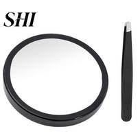 Handheld Magnifying Mirror for Precise Grooming Portable 30X Cosmetic Suction Cup Tweezers Mustache And Sideburn Removal Tool Included Magnifier juoda