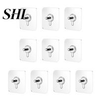 No Drilling Wall Hooks 10Pcs Screw Patch Self-adhesive Hook Strong Load-bearing Removable Photo Frame Sticker for Home Room Picture