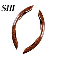 Automotive Steering Wheel Cover 1 Pair Car Super-thin Peach Wood Grain Segmented Universal Anti-slip Auto Protector Interior Accessories Protective 38cm kava