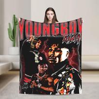 YoungBoy Never Broke Again Super Minkšti pledai Kempingo pliušinis pledas Naujoviškas sofos, kėdės flanelinis lovatiesės, sofos lovos užvalkalas 75X95CM
