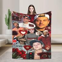 PLK prancūzų reperio nuotraukos pledai Super minkštas juokingas pliušinis pledas namų dekoravimui lėktuvo kelionėms flanelinis lovatiesis lovos užvalkalas 75X95CM