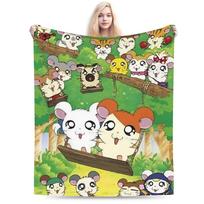 Mielos Hamtaro pliušinės antklodės Vaikams Flanelinė pledinė antklodė Svetainei Šilta Minkšta Individualizuotos Kokybės Lovatiesė Dovana 75X95CM