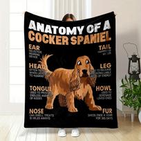 Funny Cocker Spaniel Themed Blanket Bedroom Blanket for Livingroom Couch Lunch Break Soft Throw for Friend's Festival Gift 75X95CM
