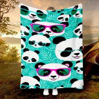 HipHop Panda Šiurkšti Antklodė Dvišalė Flanelinė Pledas Urban Style Visų Sezonų Komfortas Panda Swag Dovana 75X95CM