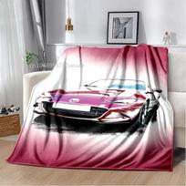 Neoninis Japonų meno Miata automobilio margintas flanelinis pledas Lengvas šiltas pliušinis lovos sofos kėdės pledas 75X95CM