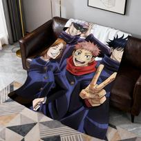 Anime j-Jujutsu k-Kaisen Gojo s-Satoru Yuji Itadori Soft Warm Plush Blanket Dormitory Sofa Living Room Hogar Bedroom Gift Home 75X95CM