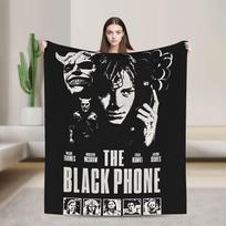 Juodojo telefono siaubo filmo pledai Dekoratyvinis flanelinis pledas namų dekoravimui Minkštas šiltas dizainas Kokybiškas lovatiesės uždangalas Dovana 75X95CM