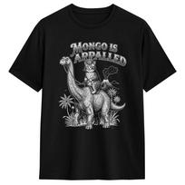 Mongo Is Appalled Funny Cat Riding Dinosaur Retro Humor T Shirt Summer  Popular T Shirts Unisex Cotton Comfortable XL Clothes S įvairiaspalvis