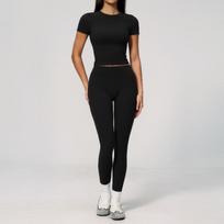 New Fitness Clothing Fashion Cream Skinny Outdoor Running Fitness Pilates Sports Suit Women S
