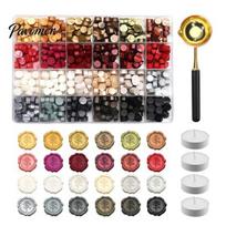 Wax Seal Melting Tool Kit, with Beads Spoon And Candles Set, Gift for Craft Lovers Stamp DIY Crafting Wedding Invitations Vintage Letter Sealing A