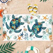 Fresh Sea Turtle Beach Towel Quick-Drying Small To Large Bath Towel For Beach Pool Yoga Gym Home Travel Towel Gift for Friend 50X100CM