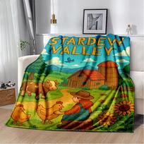 3D Stardew Valley Farm Map Game Cartoon Blanket,Soft Throw Blanket for Home Bedroom Bed Sofa Travel Picnic Cover Kids Gift Size: 75*100cm, Weight: 230 GSM