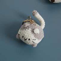 Knitting Doll Crochet Kitten Keyrings Animal Cat Key Chain Handwoven Cat Pendant  Bag Decor pilka