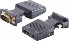 Keitiklis VGA (D-Sub) į HDMI + 3,5 mm garsui ShiverPeaks BS10-01005