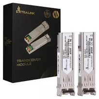 Extralink SFP modulis SFP 1.25G 2 vnt., 1,25Gbps, LC/UPC, 850 nm, 550 m, kelių režimų, DOM, skirta HP/Aruba