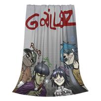 Music Band Gorillaz Knitted Blanket Fleece 90s Punk Rock Warm Throw Blanket for Outdoor Bed Plush Thin Quilt 75x90cm