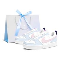 Nike Court Borough Maris Sal Gummies Low top Skateboard Shoes Women's Blue Pink FV8120-141(Team1121-) 38.5