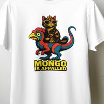 Mongo Is Appalled Cat Bird T-Shirt, Funny Cat Shirt, Weird Animal Graphic Tee, Retro Humor Tee, Cool Cat Sunglasses Shirt, Meme Style Gift L