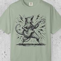 Comfort Colors Rocker Opossum Shirt, Screaming Possum Guitar T shirt, Grunge Rock Animal Tee Shirt, Music Lover Shirt Gift M