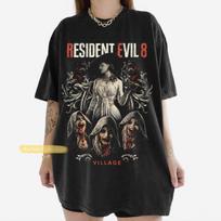Vintage Resident Evil Village T shirt, Lady Dimitrescu Horror Tee, Resident Evil 8 Shirt, Survival Horror Game Shirt, Gamer Gift M
