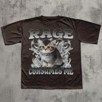 Rage Consumes Me Funny Cat Meme T shirt, 90s Retro Vintage Graphic Tee, Y2k Kitten Shirt, Cats Lover Gift, Sarcastic T shirt, Weird Shirts 3XL