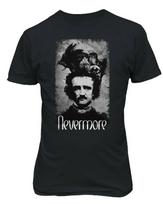 Vintage 80s Edgar Allan Poe Horror Movie Raven Book Never More Men's T shirt S-5XL XL