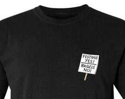 Festivus Yes - Bagels No Unisex HeavyweighT shirt - Kramer's Festivus Picket Sign (The Strike, Seinfeld, Larry David) XL