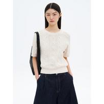 8Seconds Cable Short Sleeve Pullover Ivory Ivory/S