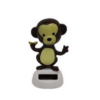 Power Car Interior Display Dancing Monkey Figure Shaking Head Cat Solar Toy Doll Bobble Head Doll geltona
