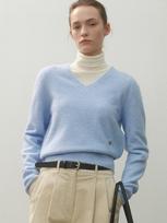 Atelier Nine Essential Wool Cloud V-Neck Knit(T-6974) Light Gray/Free