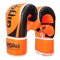 Wrist-Gripping Velcro Closure 6oz Leather Boxing Gloves for Waterproof Outdoor Training Free Size